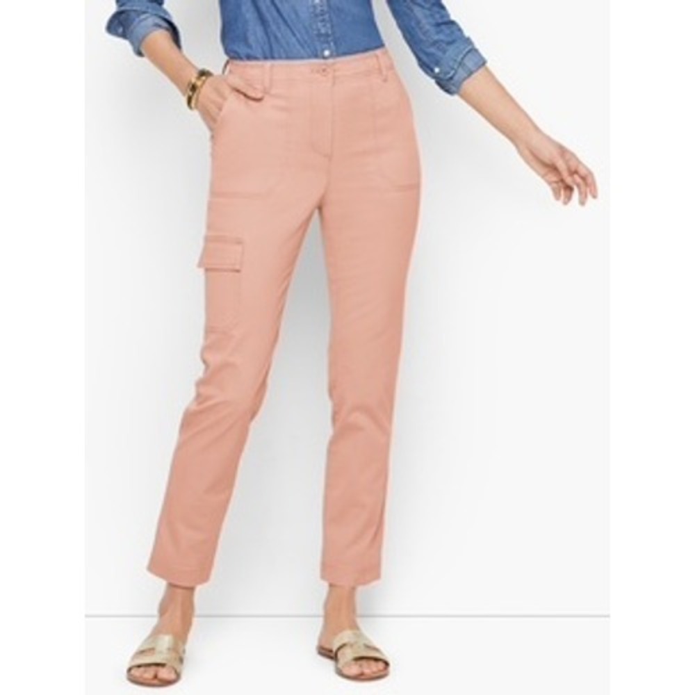 Talbots Cargo‎ Pants Size 16 Pink Cotton Utility Straight Leg Gorpcore Casual